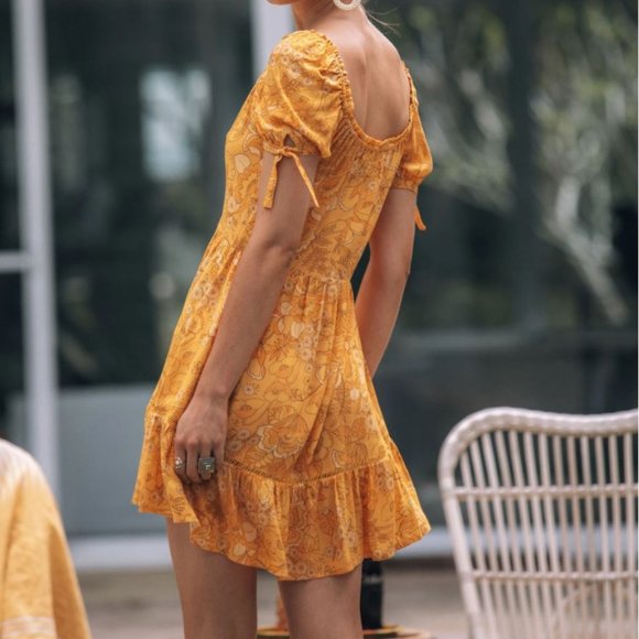 Nine Lives Bazaar Sadie Mini Dress in Sunlight - Picture 2 of 5